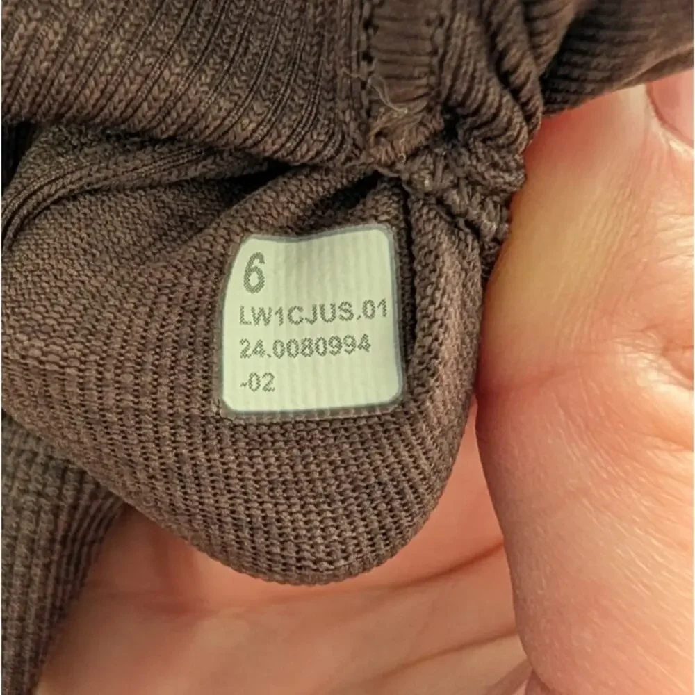 Lululemon Ebb to Street Cropped Racerback Tank Top Womens 6 French Press Brown